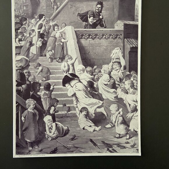 Hermann Von Kaulbach, Art Print, Pied Piper of Hamelin - Picture 5 of 6